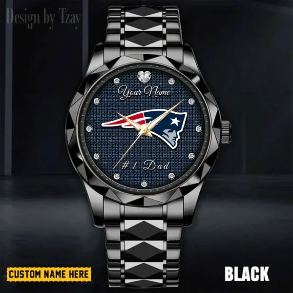 New England Patriots #1 Dad Luxury Diamond Men Wristwatch Father's Day Gift SPTDMW216 - Image 3