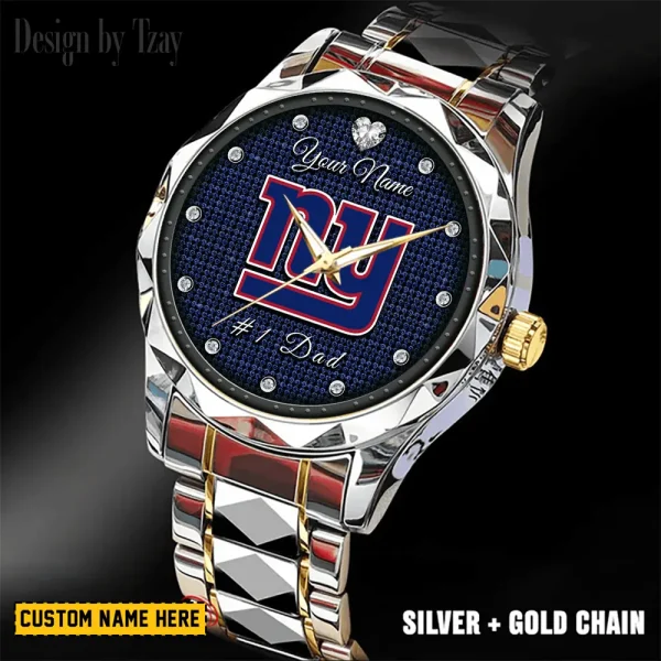 New York Giants #1 Dad Luxury Diamond Men Wristwatch Father's Day Gift SPTDMW218 - Image 5