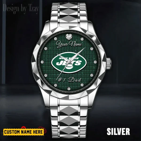 New York Jets #1 Dad Luxury Diamond Men Wristwatch Father's Day Gift SPTDMW219 - Image 2