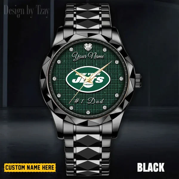 New York Jets #1 Dad Luxury Diamond Men Wristwatch Father's Day Gift SPTDMW219 - Image 3
