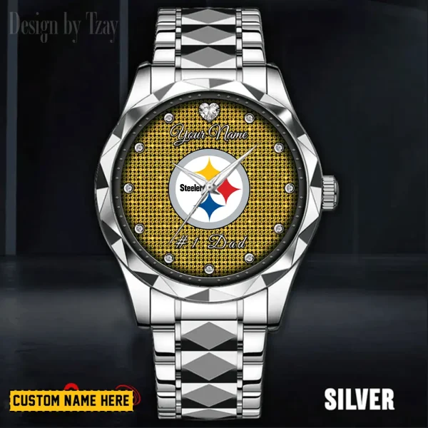 Pittsburgh Steelers #1 Dad Luxury Diamond Men Wristwatch Father's Day Gift SPTDMW221 - Image 2