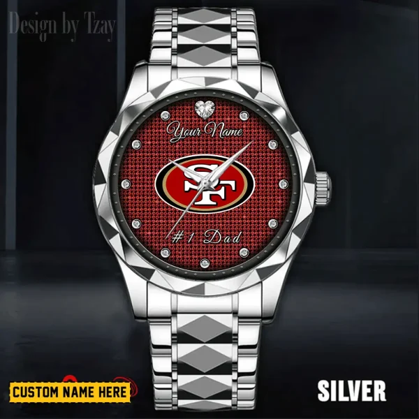 San Francisco 49ers #1 Dad Luxury Diamond Men Wristwatch Father's Day Gift SPTDMW222 - Image 2