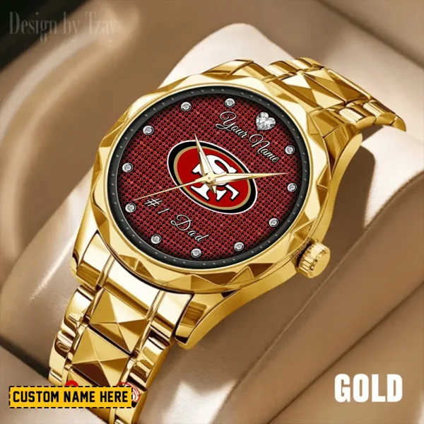 San Francisco 49ers #1 Dad Luxury Diamond Men Wristwatch Father's Day Gift SPTDMW222 - Image 4