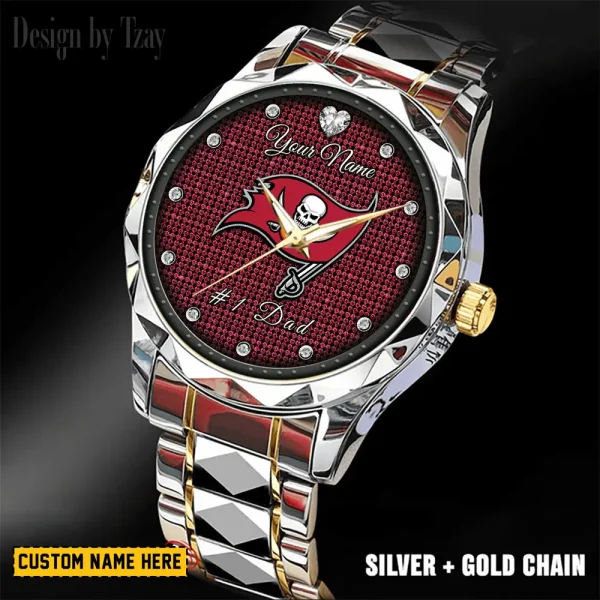 Tampa Bay Buccaneers #1 Dad Luxury Diamond Men Wristwatch Father's Day Gift SPTDMW224 - Image 3