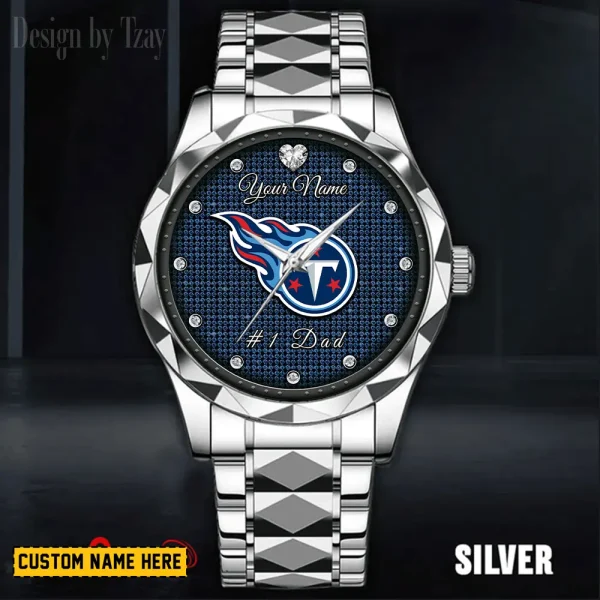 Tennessee Titans #1 Dad Luxury Diamond Men Wristwatch Father's Day Gift SPTDMW225 - Image 2