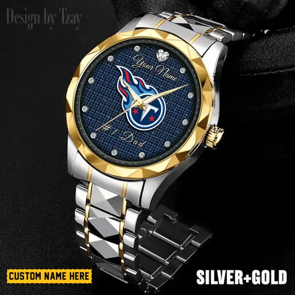 Tennessee Titans #1 Dad Luxury Diamond Men Wristwatch Father's Day Gift SPTDMW225