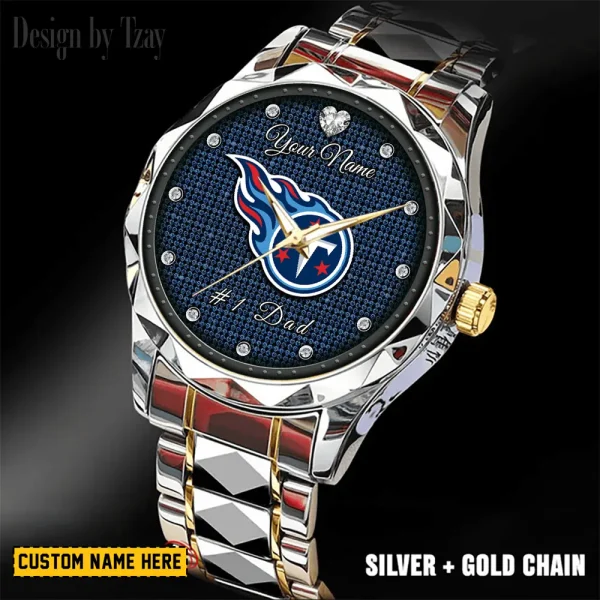 Tennessee Titans #1 Dad Luxury Diamond Men Wristwatch Father's Day Gift SPTDMW225 - Image 5