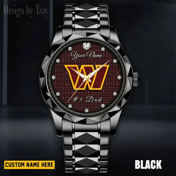 Washington Commanders #1 Dad Luxury Diamond Men Wristwatch Father's Day Gift SPTDMW226 - Image 4