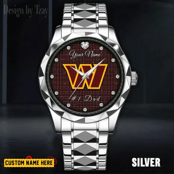 Washington Commanders #1 Dad Luxury Diamond Men Wristwatch Father's Day Gift SPTDMW226 - Image 5
