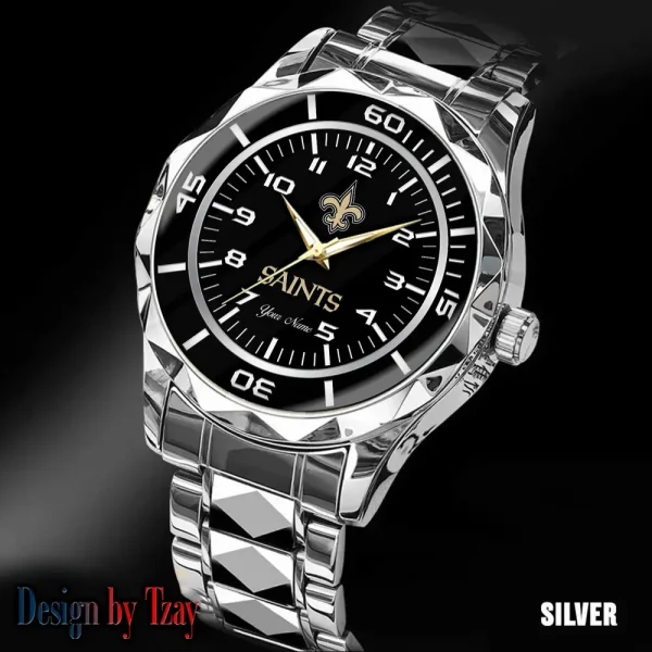 New Orleans Saints Best Dad Ever Luxury Diamond Men Wristwatch Father's Day Gift SPTDMW251 - Image 2