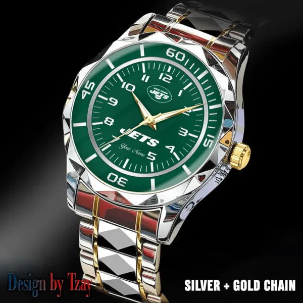 New York Jets Best Dad Ever Luxury Diamond Men Wristwatch Father's Day Gift SPTDMW252