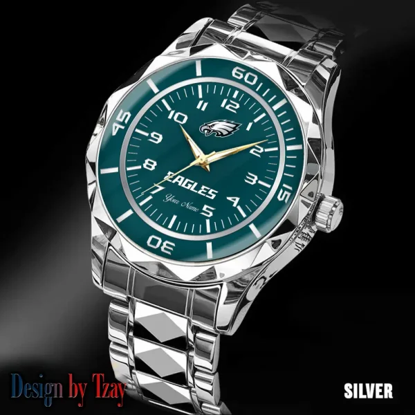 Philadelphia Eagles Best Dad Ever Luxury Diamond Men Wristwatch Father's Day Gift SPTDMW254 - Image 3