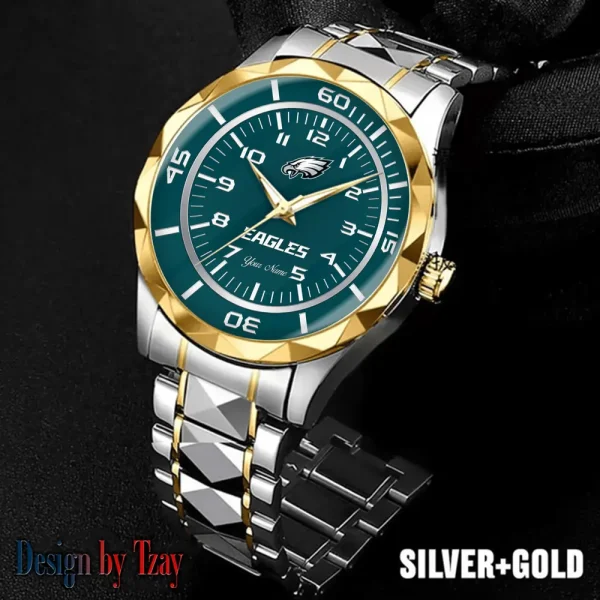 Philadelphia Eagles Best Dad Ever Luxury Diamond Men Wristwatch Father's Day Gift SPTDMW254 - Image 5