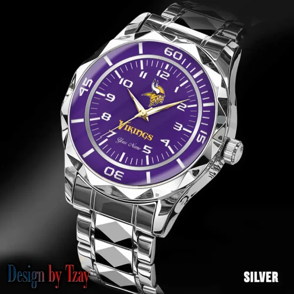 Minnesota Vikings Best Dad Ever Luxury Diamond Men Wristwatch Father's Day Gift SPTDMW255