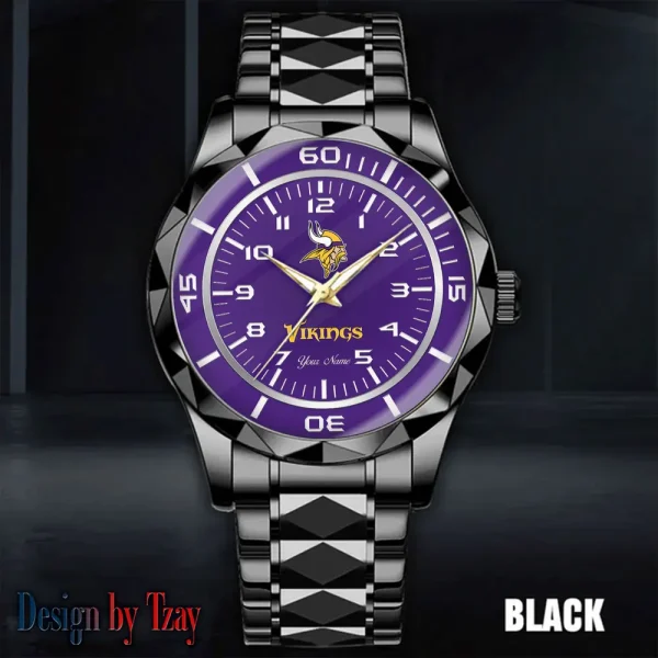 Minnesota Vikings Best Dad Ever Luxury Diamond Men Wristwatch Father's Day Gift SPTDMW255 - Image 2