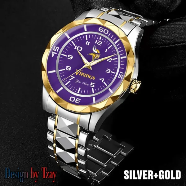 Minnesota Vikings Best Dad Ever Luxury Diamond Men Wristwatch Father's Day Gift SPTDMW255 - Image 5
