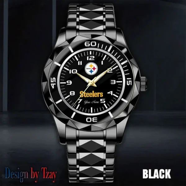 Pittsburgh Steelers Best Dad Ever Luxury Diamond Men Wristwatch Father's Day Gift SPTDMW257 - Image 3