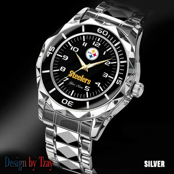 Pittsburgh Steelers Best Dad Ever Luxury Diamond Men Wristwatch Father's Day Gift SPTDMW257 - Image 4