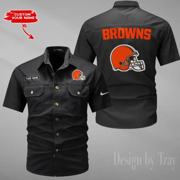 Cleveland Browns Military Cargo Cotton Shirts New 2025 SPTMSSWS072