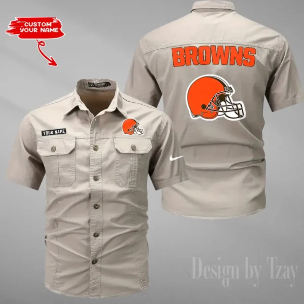 Cleveland Browns Military Cargo Cotton Shirts New 2025 SPTMSSWS072 - Image 2