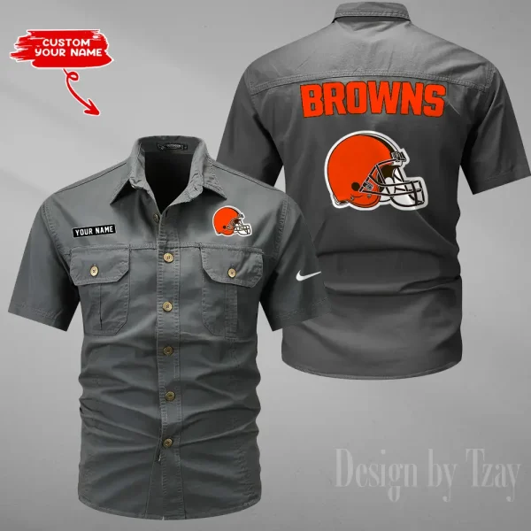 Cleveland Browns Military Cargo Cotton Shirts New 2025 SPTMSSWS072 - Image 3