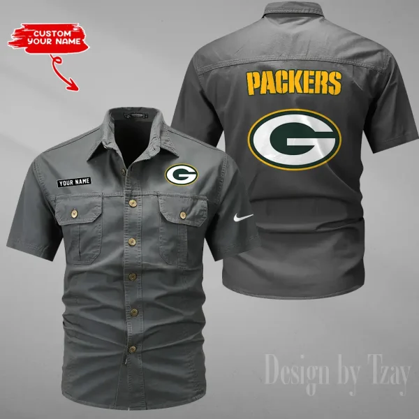 Green Bay Packers Military Cargo Cotton Shirts New 2025 SPTMSSWS076 - Image 2