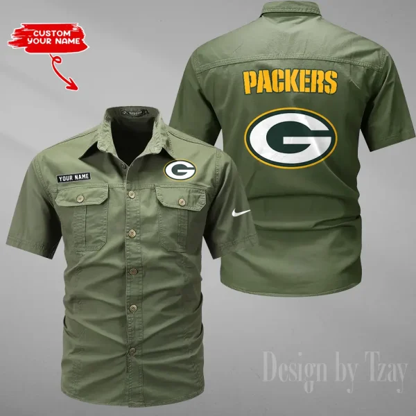 Green Bay Packers Military Cargo Cotton Shirts New 2025 SPTMSSWS076 - Image 4