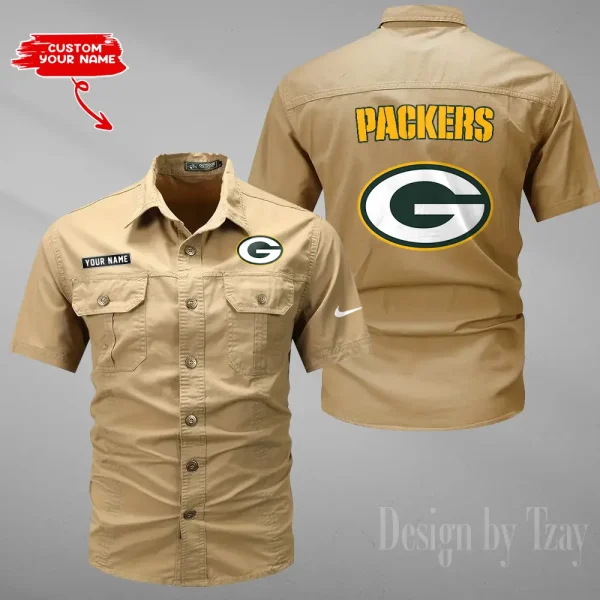 Green Bay Packers Military Cargo Cotton Shirts New 2025 SPTMSSWS076 - Image 5