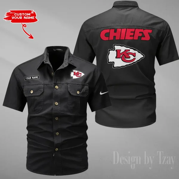 Kansas City Chiefs Military Cargo Cotton Shirts New 2025 SPTMSSWS080