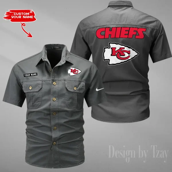 Kansas City Chiefs Military Cargo Cotton Shirts New 2025 SPTMSSWS080 - Image 3
