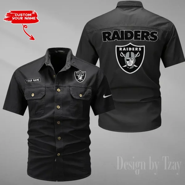 Las Vegas Raiders Military Cargo Cotton Shirts New 2025 SPTMSSWS081