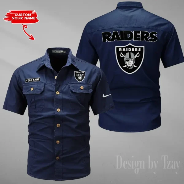 Las Vegas Raiders Military Cargo Cotton Shirts New 2025 SPTMSSWS081 - Image 2