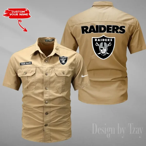 Las Vegas Raiders Military Cargo Cotton Shirts New 2025 SPTMSSWS081 - Image 3