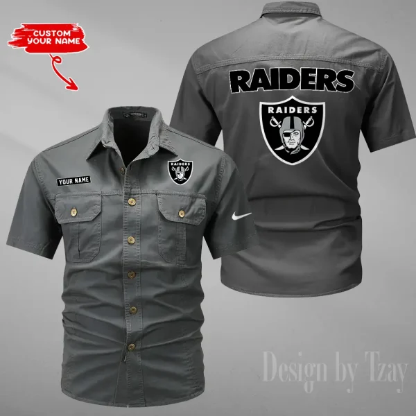 Las Vegas Raiders Military Cargo Cotton Shirts New 2025 SPTMSSWS081 - Image 5