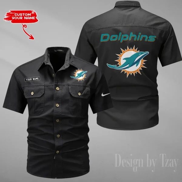 Miami Dolphins Military Cargo Cotton Shirts New 2025 SPTMSSWS084