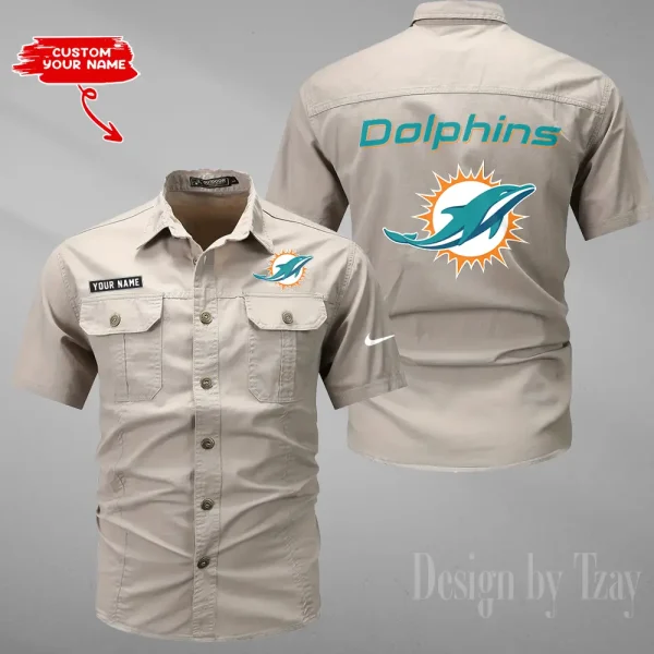 Miami Dolphins Military Cargo Cotton Shirts New 2025 SPTMSSWS084 - Image 2