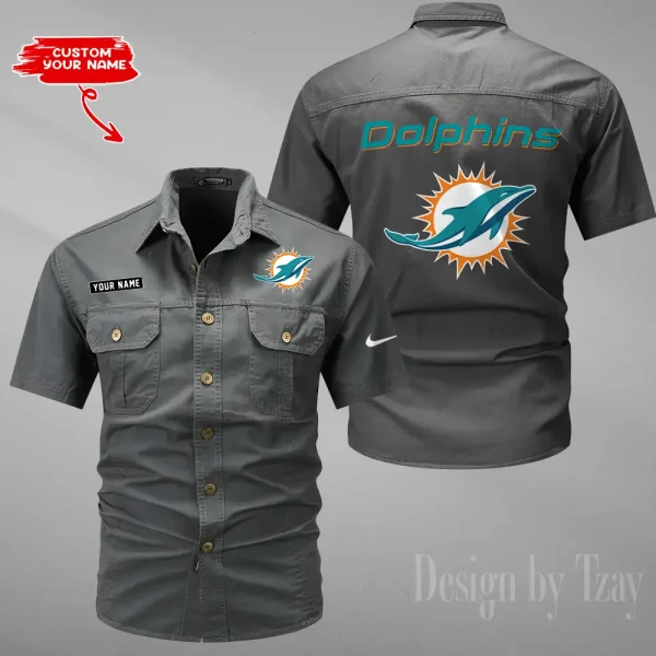 Miami Dolphins Military Cargo Cotton Shirts New 2025 SPTMSSWS084 - Image 3