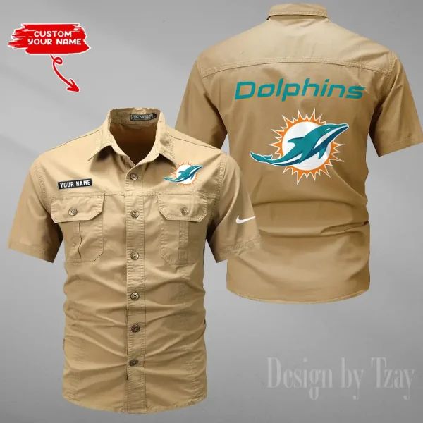Miami Dolphins Military Cargo Cotton Shirts New 2025 SPTMSSWS084 - Image 5
