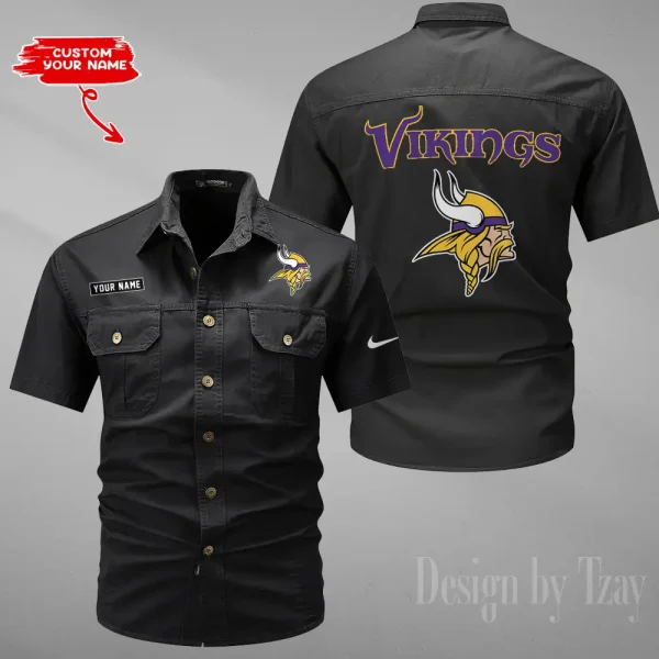 Minnesota Vikings Military Cargo Cotton Shirts New 2025 SPTMSSWS085
