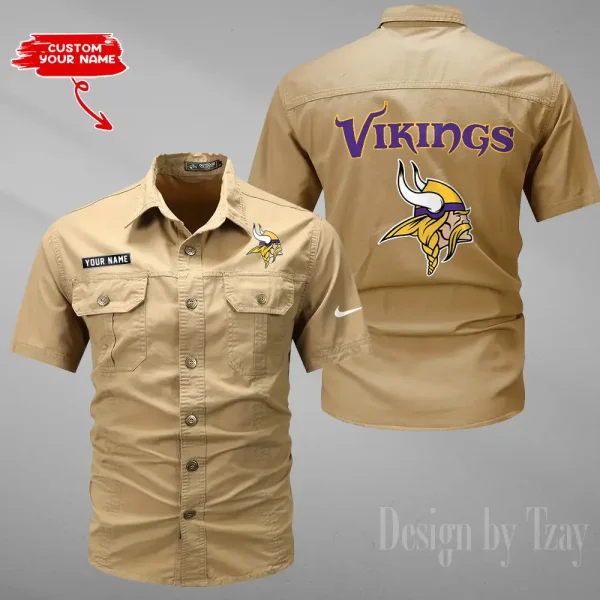 Minnesota Vikings Military Cargo Cotton Shirts New 2025 SPTMSSWS085 - Image 3