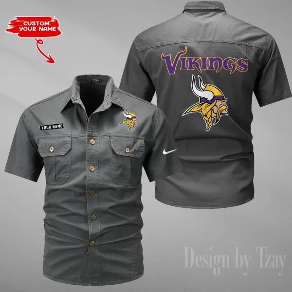 Minnesota Vikings Military Cargo Cotton Shirts New 2025 SPTMSSWS085 - Image 4