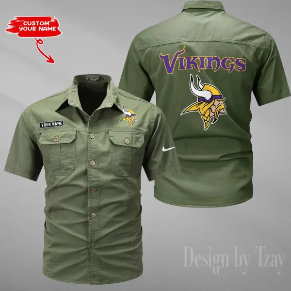 Minnesota Vikings Military Cargo Cotton Shirts New 2025 SPTMSSWS085 - Image 5