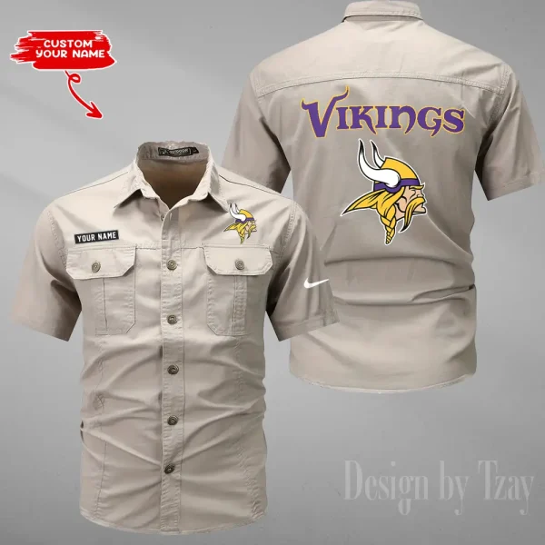 Minnesota Vikings Military Cargo Cotton Shirts New 2025 SPTMSSWS085 - Image 6