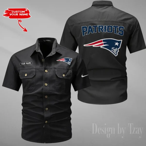 New England Patriots Military Cargo Cotton Shirts New 2025 SPTMSSWS086
