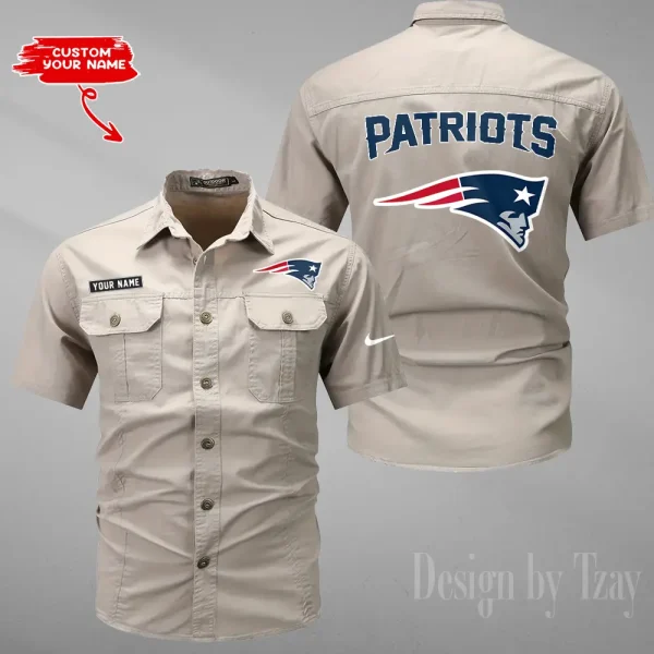 New England Patriots Military Cargo Cotton Shirts New 2025 SPTMSSWS086 - Image 2