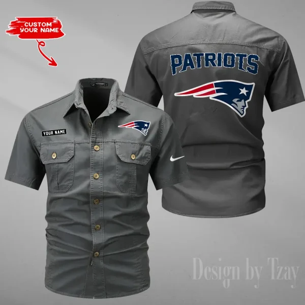 New England Patriots Military Cargo Cotton Shirts New 2025 SPTMSSWS086 - Image 3