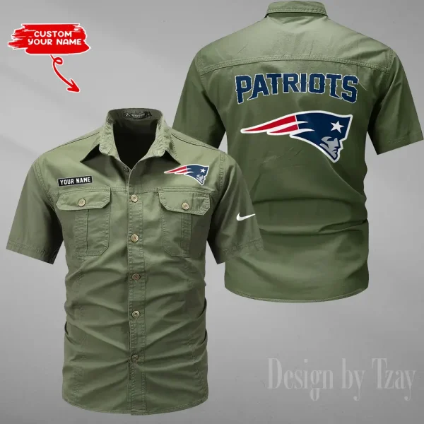 New England Patriots Military Cargo Cotton Shirts New 2025 SPTMSSWS086 - Image 4