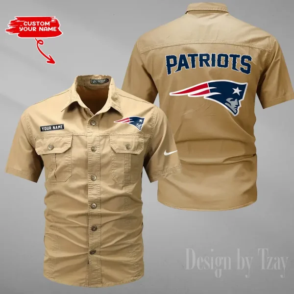 New England Patriots Military Cargo Cotton Shirts New 2025 SPTMSSWS086 - Image 5