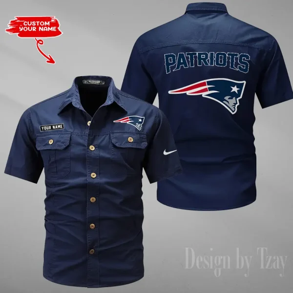 New England Patriots Military Cargo Cotton Shirts New 2025 SPTMSSWS086 - Image 6