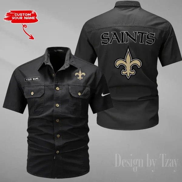 New Orleans Saints Military Cargo Cotton Shirts New 2025 SPTMSSWS087